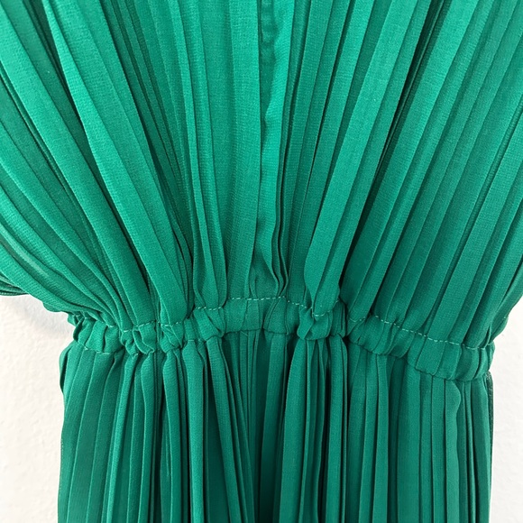 Mango emerald green pleated mini dress - Picture 7 of 8
